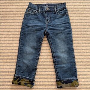 GAP Boys Jeans with Camo Fleece Lining - size 5